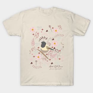 Bird In The Garden Folk Art T-Shirt